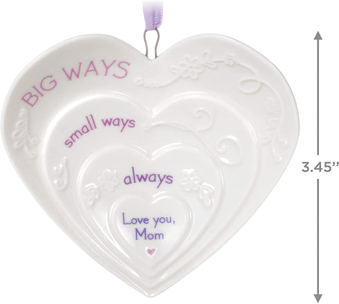 Hallmark Keepsake Christmas Ornament 2021, Love You, Mom Hearts, Porcelain