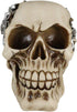 Ebros Steampunk Cyborg Protruding Gearwork Human Skull Statue Sci Fi Clockwork Gear Design Skeleton Cranium Figurine