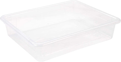 Storex Letter Size Flat Storage Tray Organizer Bin for Classroom, Office and Home, Clear, 5-Pack (62531U05C)