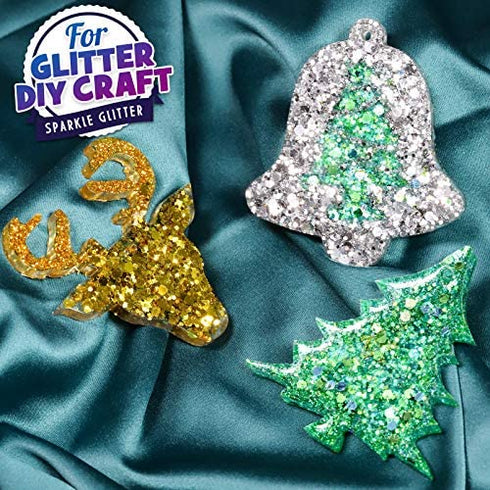 Chunky Glitter, YGDZ 24 Colors 240g Holographic Craft Glitter Sequins & Fine Glitter Powder, Resin Glitter for Jewelry Art Epoxy, Cosmetic Glitter for Nail Body Face Hair