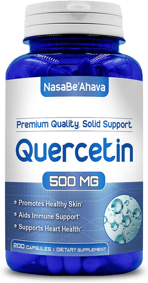 NasaBeahava Pure Quercetin 500mg Supplement - 200 Capsules - Quercetin Dihydrate to Support Cardiovascular Health