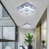 Modern Crystal Ceiling Lighting, CXGLEAMING Mini Square Crystal Chandelier Contemporary Luxury Semi Flush Mount LED Ceiling Light Fixture for Bedroom, Dining Room, Kitchen, Hallway, Entry, Foyer