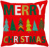 Neatee Living Merry Christmas Pillow Covers 20x20 Set of 4 Velvet Cases Red Green Xmas Holiday Throw Soft Tree Cushion for Outdoor Home Bed Sofa Couch(20 Inch)