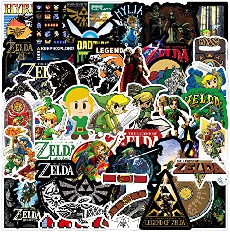 50pcs Zelda Vinyls Stickers Laptop Sticker Waterproof Stickers Luggage Skateboard Water Bottle Stickers Decal Bicycle Bumper Snowboard Decorate Gift for Kid