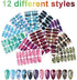 168 Pieces 12 Sheets Full Wrap Nail Polish Stickers Self Adhesive Glitter Gradient Marble Color Street Nail Decal Strips with Glass Nail File for Women Girls DIY Nail Craft (Abstract Style)