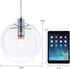 Modern Glass Globe Pendant Light 9.84 inch Chrome, Adjustable Edison Ceiling Pendant Light Fixtures for Kitchen Island Farmhouse Restaurants by Bewamf