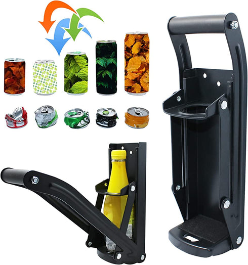 laffeya Can Crusher 16oz, Bottle Opener, Aluminum Can Crushers, Eco-Friendly Can Crusher Wall Mounted Soda Beer Smasher Recycling Tool (16 oz, Black)