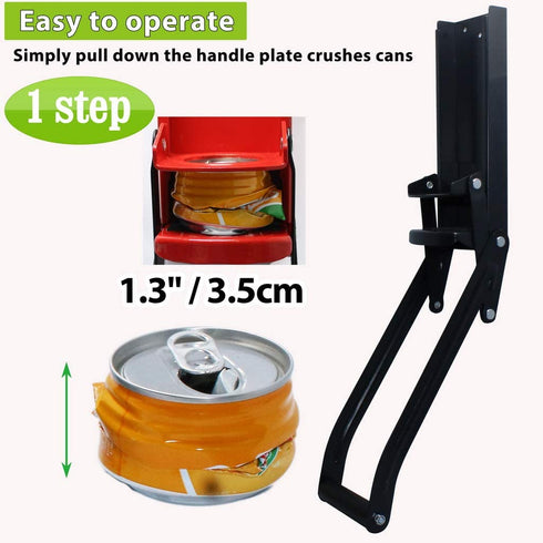 laffeya Can Crusher 16oz, Bottle Opener, Aluminum Can Crushers, Eco-Friendly Can Crusher Wall Mounted Soda Beer Smasher Recycling Tool (16 oz, Black)