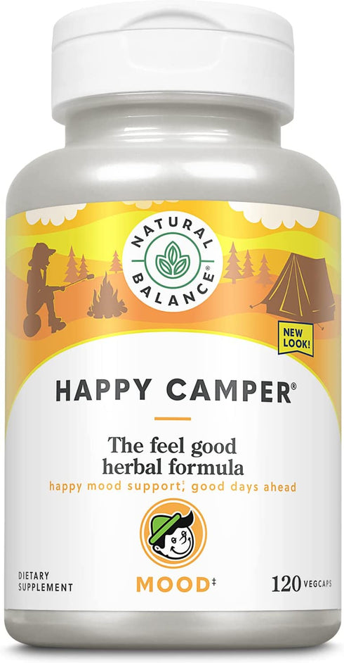 Natural Balance Happy Camper | Feel-Good Mood Support and Relaxation Supplement with Kava Kava (120 Count)