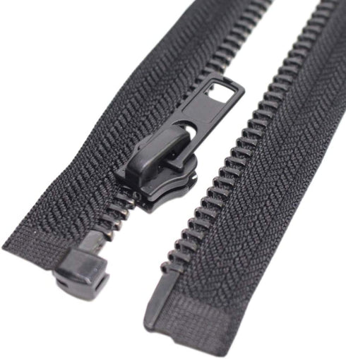 MebuZip #8 30 Inch Black Nickel Teeth Separating Jacket Zipper Right Handed Zipper Heavy Duty Metal Zippers for Men's Jackets Coats Sewing (30" RH)