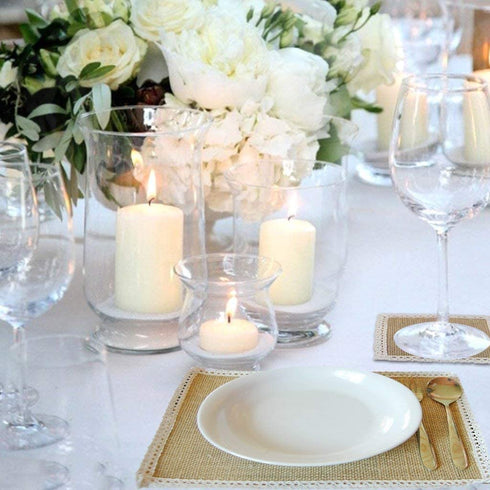 FiveRen Burlap Placemats Jute Rustic Table Mats Ladder Lace Look & One of Life's Little Home Luxuries for Parties, Weddings, Special Occasions, BBQ's, Holidays, Everyday Home Decor (Set of 8)