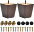 BUYGOO 3inch Wood Furniture Legs Sofa Legs Set of 4 Square Couch Legs Mid-Century Modern Replacement Legs for Armchair Recliner Coffee Table Dresser (Brown)