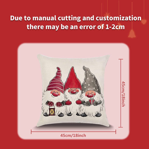 Christmas Pillow Covers , 2021 Newest Double-Sided Christmas Pillowcase,18 x 18 Inches Set of 4 - Xmas Series Cushion Cover Case Pillow Custom Zippered Square Pillowcase (Christmas-B)