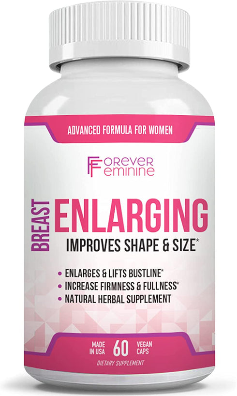 Forever Feminine – Premium Breast Enhancement Pills – Naturally Lift, Firm and Grow Breast – Potent Breast Enlargement Pills – Breast Plumping and Shaping Formula for Women (60 Capsules)