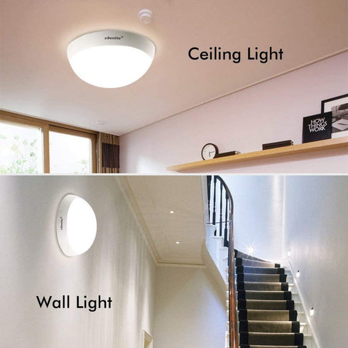 eSenlite Ceiling Wall Surface Mount Radar Motion Activated LED Light Fixture, up to 900lm Dusk to Dawn Capable for Residential Commercial and Industrial Lighting Applications