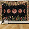 ENJOHOS Moonlit Garden Tapestry Moon Phase Surrounded by Vines and Flowers Black Background Wall Art Hanging for Girls Bedroom Living Room Dorm Decor(79x59 inches,Beautiful Moonlit)
