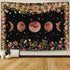 ENJOHOS Moonlit Garden Tapestry Moon Phase Surrounded by Vines and Flowers Black Background Wall Art Hanging for Girls Bedroom Living Room Dorm Decor(79x59 inches,Beautiful Moonlit)