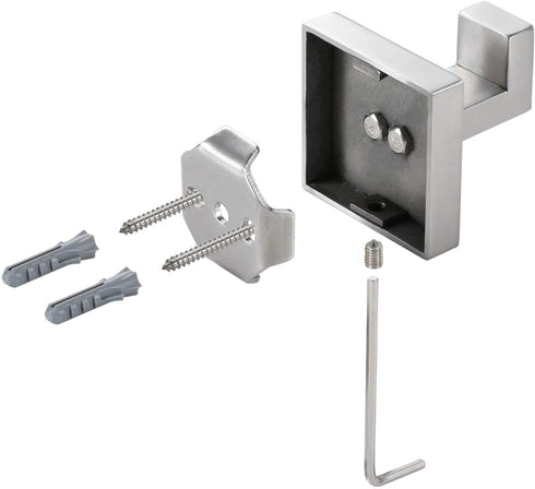 Bathroom Hooks, YGIVO Towel Robe/Coat Clothes Hook Chrome Polished SUS304 Stainless Steel Square Hanger Wall Hooks Heavy Duty for Bath Kitchen Bedroom Garage Hotel Wall Mounted 2 Pack