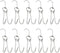 DOITOOL 10 Pcs Double Meat Hooks Stainless Steel Roasting Hook Bacon Hams Meat Duck Butcher Hook Cooking Smoker Hook Hanger for BBQ Grill Drying 23CM