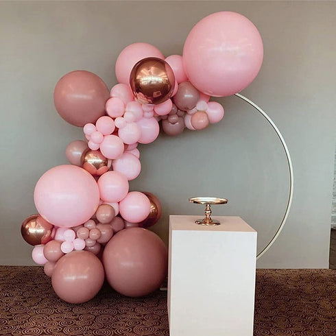 Soonlyn Pink Balloon Garland Arch 140 Pcs Rose Gold Balloon Garland Kit Double Stuffed Mauve Dusty Rose Balloon for Bridal Shower Baby Shower Birthday Party
