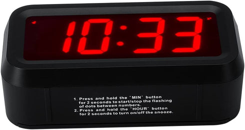 Timegyro Small Wall /Shelf /Desk Digital Clock Only Battery Operated with 1.2" Large Display. 4pcs Batteries Can Keep The Time Display Day and Night for More Than One Year (Black)