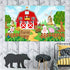 Farm Animals Theme Party Decorations, Farm Animals Barn Door Backdrop Banner for Children Baby Shower Birthday Party Supplies, Farm Animals Scenic Background Photo Booth Banner, 72.8 x 43.3 Inch