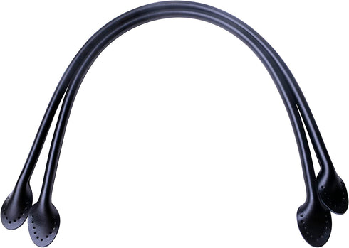 Wento Pair 24'' Genuine Leather Purses Straps with Ear Shape End,Punch Hole Ready,Real Leather Bag Handles,Replacement Purse Straps,Handbag Bag Wallet Straps WT0003 (24'', Black)…
