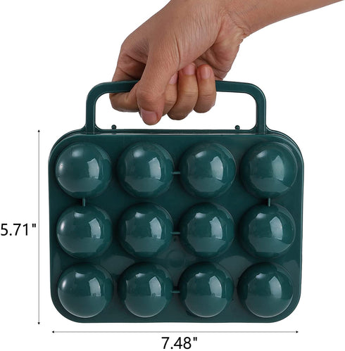 ZEAYEA 3 Pack Eggs Carrier with Handle, 36 Eggs Camping Egg Holder for Organize Eggs and Prevent Eggs from Cracking, Portable Egg Container for Travel, Outdoor Hiking, Picnic, Green
