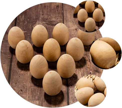 Kisangel 20pcs Unfinished Wood Eggs Smooth Flat Bottom Wooden Easter Craft Eggs for Easter Display Smooth Ready to Paint and Decorate S