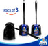 MR.SIGA Toilet Brush with Holder, Pack of 3, Black