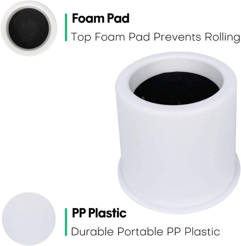 aspeike 4 Inch Round Bed and Furniture Risers, 4 Pieces Plastic Bed Lifts, Lifts Up to 1760 LBs, Durable and Stable, Bed Couch Sofa Chair Desk or Table Risers (White)