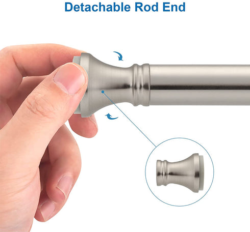 Amazer Spring Tension Curtain Rod - 54-90 Inches Rust-Resistance Shower Curtain Rod Bathroom Rod, Nickel