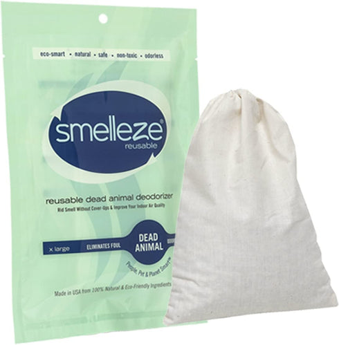 SMELLEZE Dead Animal Smell Eliminator Deodorizer Pouch: Rid dead rat smells, dead animal odors, dead mouse odor & dead rodent smell - even in wall