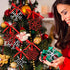 60 Pieces Christmas Snowflakes Cutouts Ornaments Red White Black Buffalo Plaid Christmas Snowflake Paper Cutouts with Ribbon for Christmas Party Decor Accessories (Simple Style)