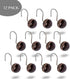 Creative Scents Dublin Shower Curtain Hooks Rust Proof Shower Hooks for Curtain Decorative Set of 12 Shower Rings for Curtain (Brown)