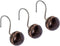 Creative Scents Dublin Shower Curtain Hooks Rust Proof Shower Hooks for Curtain Decorative Set of 12 Shower Rings for Curtain (Brown)
