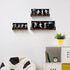 Calenzana Sports Floating Shelves Set of 3, Rustic Wooden Wall Shelf for Boys Men Room Bathroom Bedroom Living Room Decor, Black