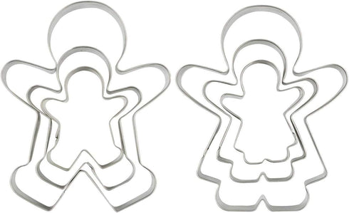 Funny Gingerbread Man Cookie Cutters, Boy and Girl Cookie Cutter Set Molds, 6 Piece