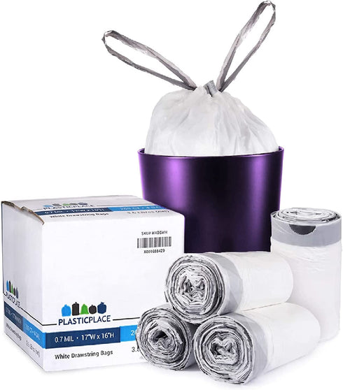 Plasticplace 4 Gallon Trash Bags ”‚ 0.7 Mil ”‚ Lavender and Soft Vanilla Scented Garbage Can Liners ”‚ 17" x 16" (200 Count)
