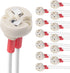 DiCUNO G4, GU5.3 Bi-Pin Ceramic Base Socket, MR16, MR11 Halogen Incandescent LED Bulb Holder Wire Connector (12pcs)