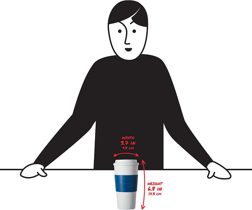 Copco 2510-9966 Acadia Double Wall Insulated Travel Mug with Non-Slip Sleeve, 16-Ounce, Blue
