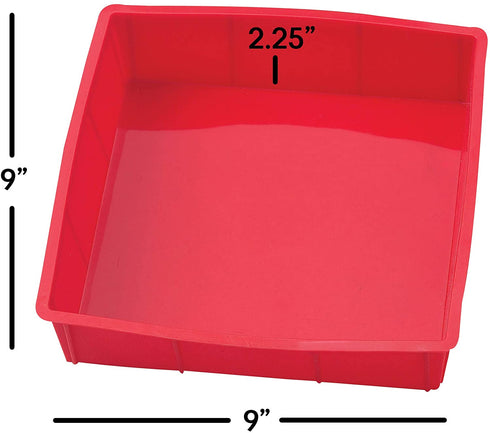 Mrs. Anderson's Baking 43636 9-Inch Square Cake Pan, Non-Stick European-Grade Silicone