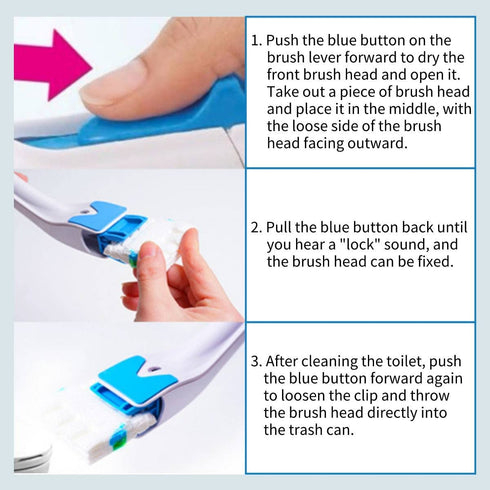 Strnek Disposable Toilet Cleaning Brush Washable Toilet Brush Toilet Pure Cotton Replaceable Concentrated Detergent Head for Home Bathroom