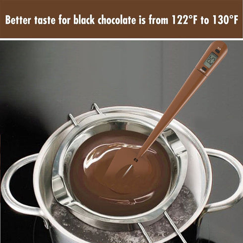 Efeng Digital Meat Thermometer Candy Thermometer Spatula with Pot Clip & 9" Probe Fast Instant Read Digital Candy Thermometer Spatula for Chocolate Jam Meat, BPA Free Silicon Frying Kitchen aid