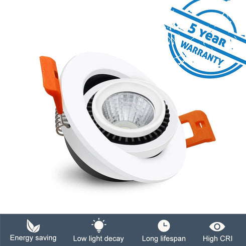 YGS-Tech 2 Inch LED Recessed Lighting Dimmable Downlight, 3W (35W Halogen Equivalent) COB Tai Chi Spotlight, 3000K Warm White, CRI80, LED Ceiling Light with LED Driver (4 Pack)