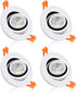 YGS-Tech 2 Inch LED Recessed Lighting Dimmable Downlight, 3W (35W Halogen Equivalent) COB Tai Chi Spotlight, 3000K Warm White, CRI80, LED Ceiling Light with LED Driver (4 Pack)