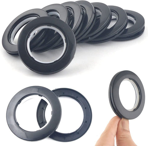 32 Pack Curtain Grommet, Inner Diameter 1-9/16"(40mm) Curtain Eyelet Rings Roman Ring Grommet Curtains Grommets kit for Casement Eyelet Tool Accessory (Black)