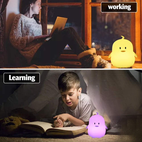 Yuede Kids Night Light (Silicone Light) USB Rechargeable Penguin Night Lights, 9 Colors Change with Touch Sensor and Remote Control for Baby/Kids/Adult Bedroom (Penguin)
