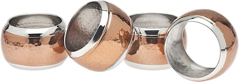 Godinger Hammered Napkin Ring, Set of 4, Copper