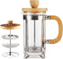 12 oz French Press Coffee/Tea Maker Single Server by Sivaphe Small Espresso Press with Stainless Steel Filter 0.35L High Borosilicate Carafe Durable Bamboo Handle Coffee Maker